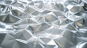 Silver Abstract Low Poly Surface With Triangular Polygons