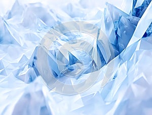 Abstract blue crystal ice formation background
