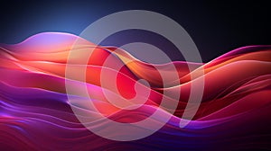 the abstract image shows wavy lines and colors on a dark background