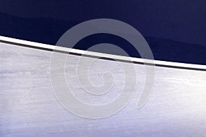 Abstract image of silver stainless steel plate background with blue steel plate