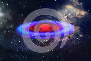 abstract image spaceship ufo in the night sky and astrology concept.