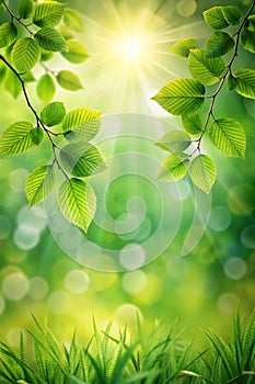 Abstract nature background spring greens