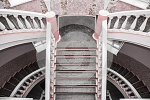 Abstract image with stairs of different configurations in the building photo