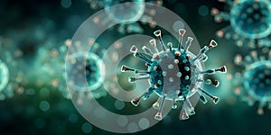 Abstract image symbolizing COVID outbreak and influenza virus impact on health. Concept COVID-19 Pandemic, Influenza Impact,