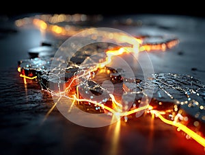 An abstract image symbolizing digital technology, complexity, innovation, and data flow - AI-Generated