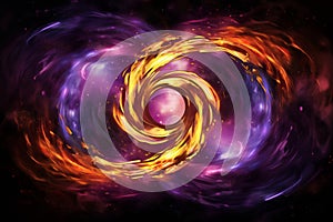an abstract image of a vortex with fire in it