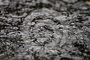Abstract of image water waves because of the rain. Nature has created beauty.