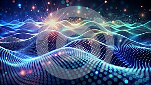 An abstract image of waves and dots