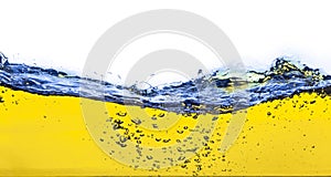 Abstract image of a yellow liquid spilled.