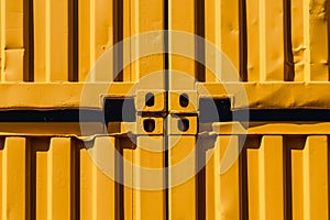 Abstract image of yellow shipping containers