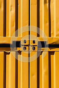 Abstract image of yellow shipping containers