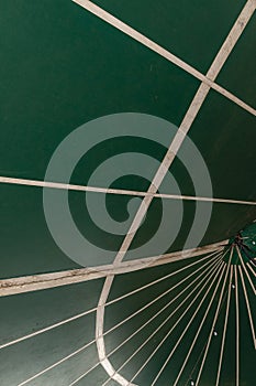 abstract images of a circus tent in green color with white stripes