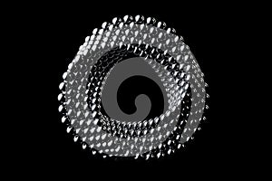 Abstract Impossible Chrome Metal Balls Loop Circle Shape Cross Cap. 3d Rendering