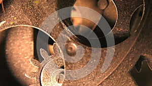Abstract Industrial Grunge Rusty Metallic Clock Gears