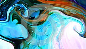 Abstract Infinite Color Loops And Explosions Hypnotizing in Detailed Surface Colorful Paint Spreads