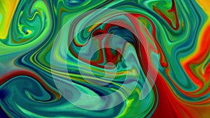 Abstract Infinite Color Loops And Explosions Hypnotizing in Detailed Surface Colorful Paint Spreads