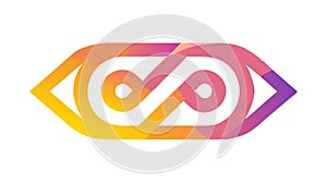 Abstract Infinity Eye Logo with Gradient Colors, vector design Generative AI