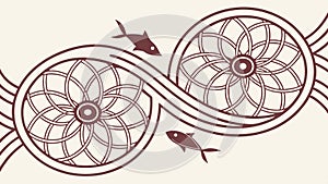 Abstract Infinity Fish Pattern. Celtic Knot Inspired Design Vector, vector design Generative AI