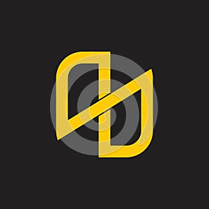 Abstract infinity line geometric logo vector