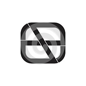 Abstract infinity line square geometric logo vector