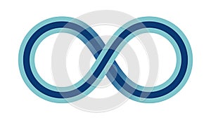 Abstract infinity sign. Infinity loop mathematical symbol in flat style with shadows