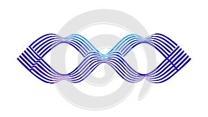 Abstract infinity symbol with cool gradient, vector design Generative AI