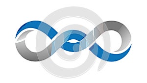 Abstract infinity symbol, symbolizing continuous flow and endlessness, vector design Generative AI