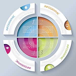 Abstract infographic design with circle and four segments