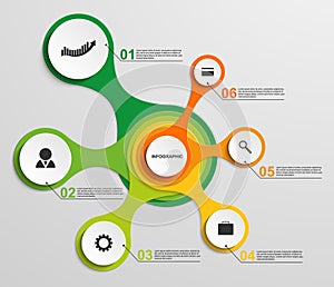 Abstract infographic in the form of metabolic. Design elements.