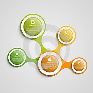 Abstract infographic in the form of metabolic. Design elements.