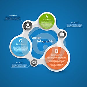 Abstract infographic in the form of metabolic. Design elements. photo