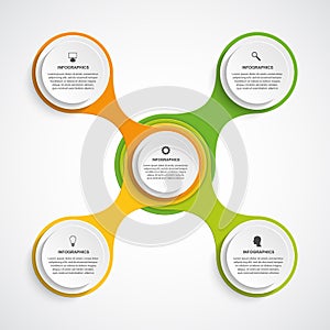 Abstract infographic in the form of metabolic. Design elements. photo