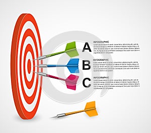 Abstract infographic template target with darts.