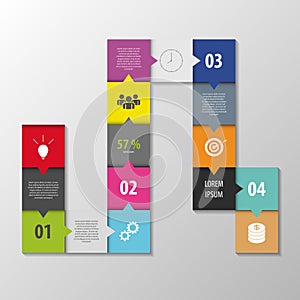 Abstract infographic vector. squares style template