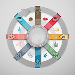 Abstract infographics data pattern of cyclical processes.