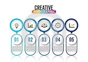 Abstract infographics number options template. Vector illustration. Can be used for workflow layout, diagram, business step