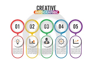 Abstract infographics number options template. Vector illustration. Can be used for workflow layout, diagram, business step