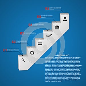 Abstract infographics template. Staircase concept.