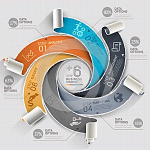 Abstract infographics template torn paper style. photo