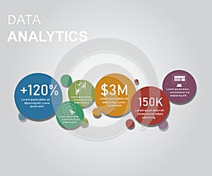 Abstract infographics visualization. Big data code representation. Futuristic network or business analytics. Graphic concept for y photo