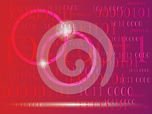 Abstract information background with binary code. Green technology.