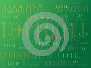Abstract information background with binary code. Green technology.