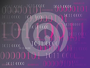 Abstract information background with binary code. Green technology.