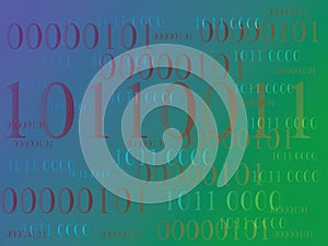 Abstract information background with binary code. Green technology.