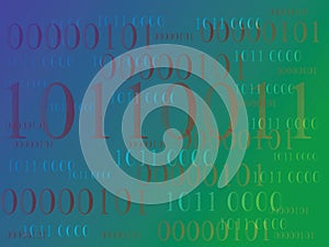 Abstract information background with binary code. Green technology.