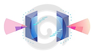 Abstract Information Portal, Digital Data Flow Technology, vector design Generative AI