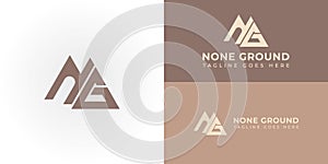 Abstract initial letter NG or GN logo in brown gold color isolated in white and gold backgrounds