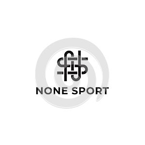 Abstract initial letter NS or SN logo in black color isolated in white background photo