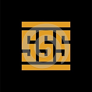 Abstract initial SSS logo, flat logo design template vector