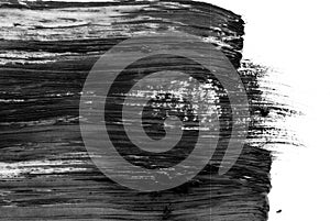 Abstract ink background. Marble style. Black and white paint stroke texture. Macro image of spackling paste. Wallpaper